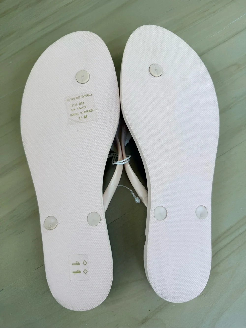 Tory Burch Gemini Link Flip Flops Pearl Blush Pink 11 NWT